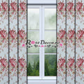 Draperie Blackout Print Floral Alb & Bordo #04