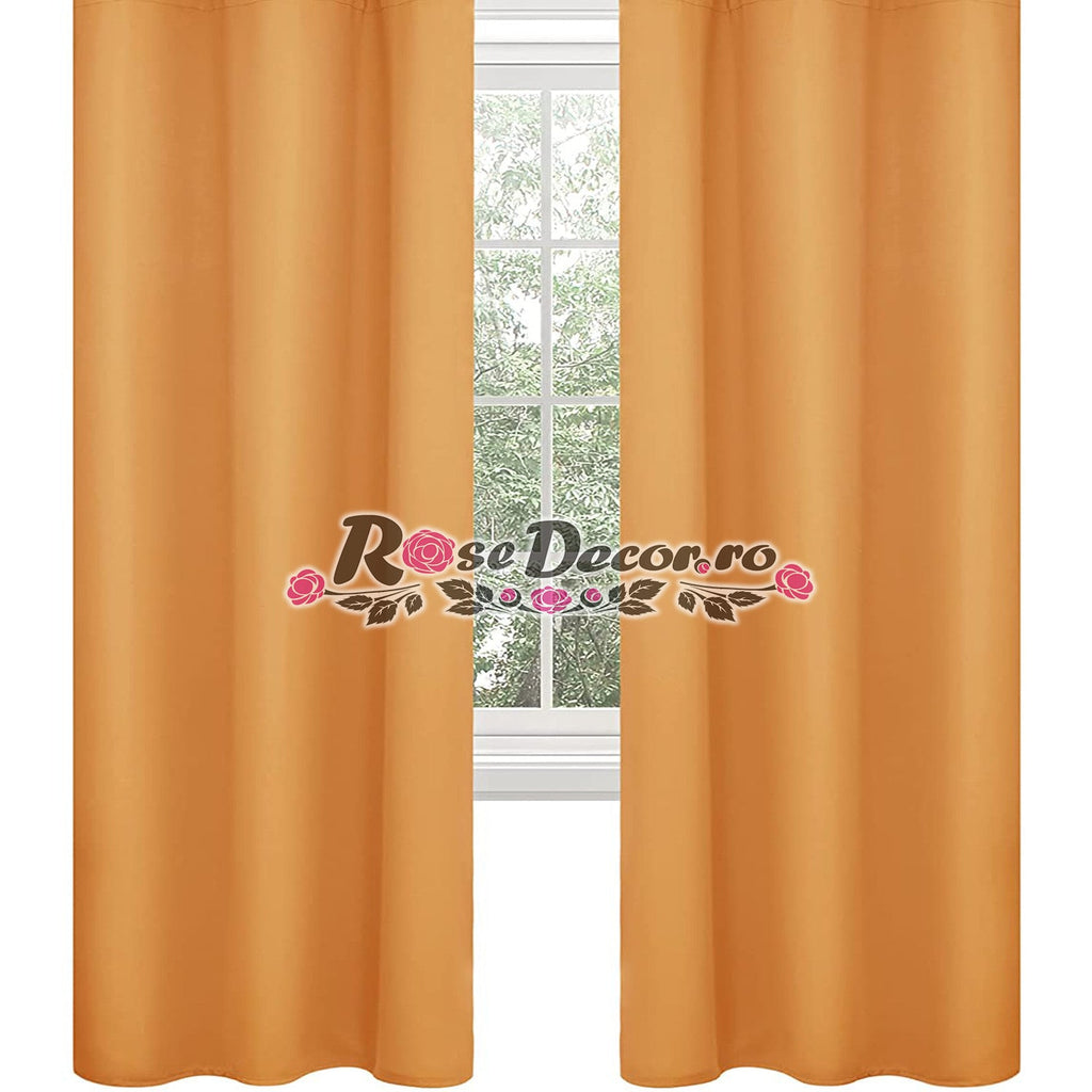 Draperie Blackout Uni Mat Portocaliu
