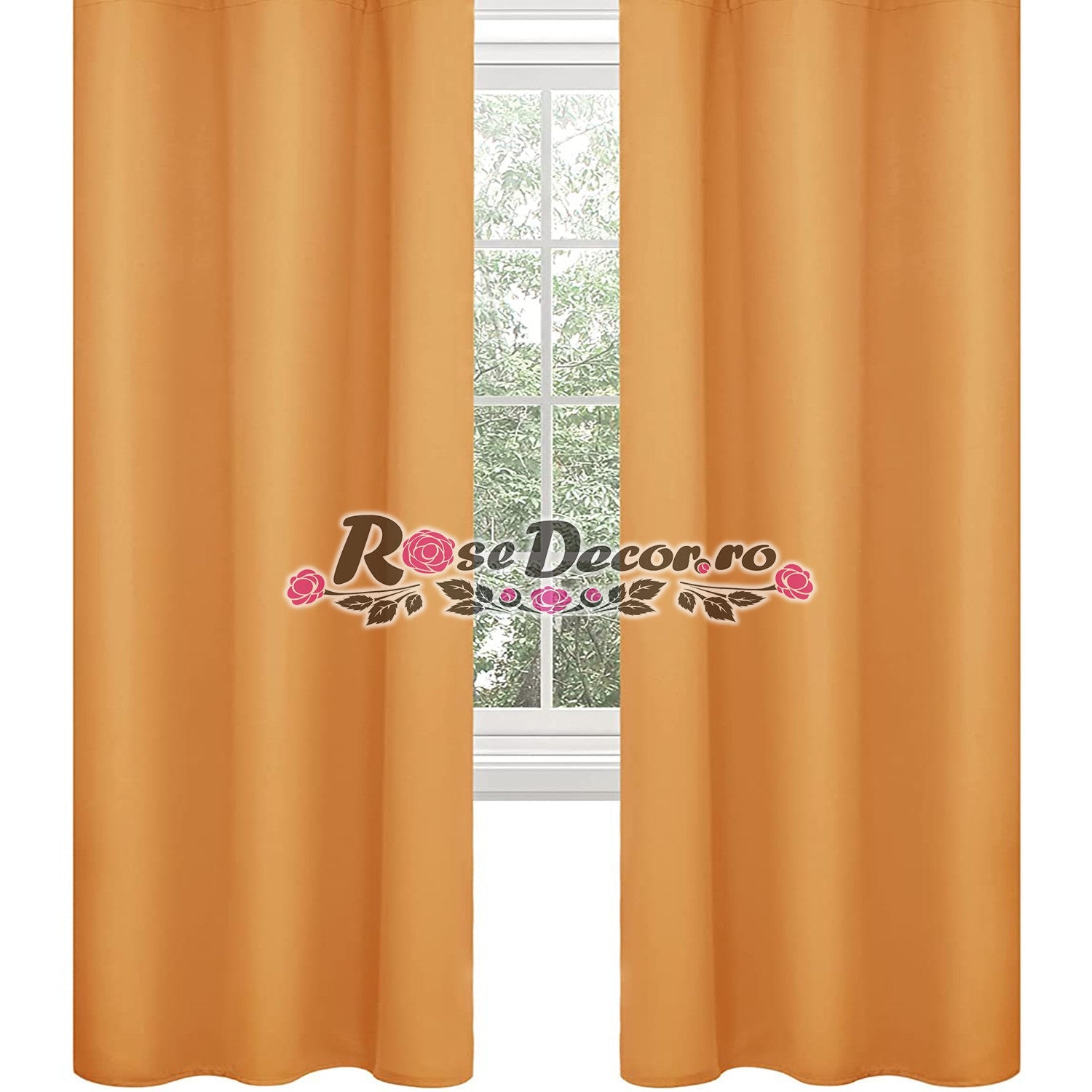 Draperie Blackout Uni Mat Portocaliu