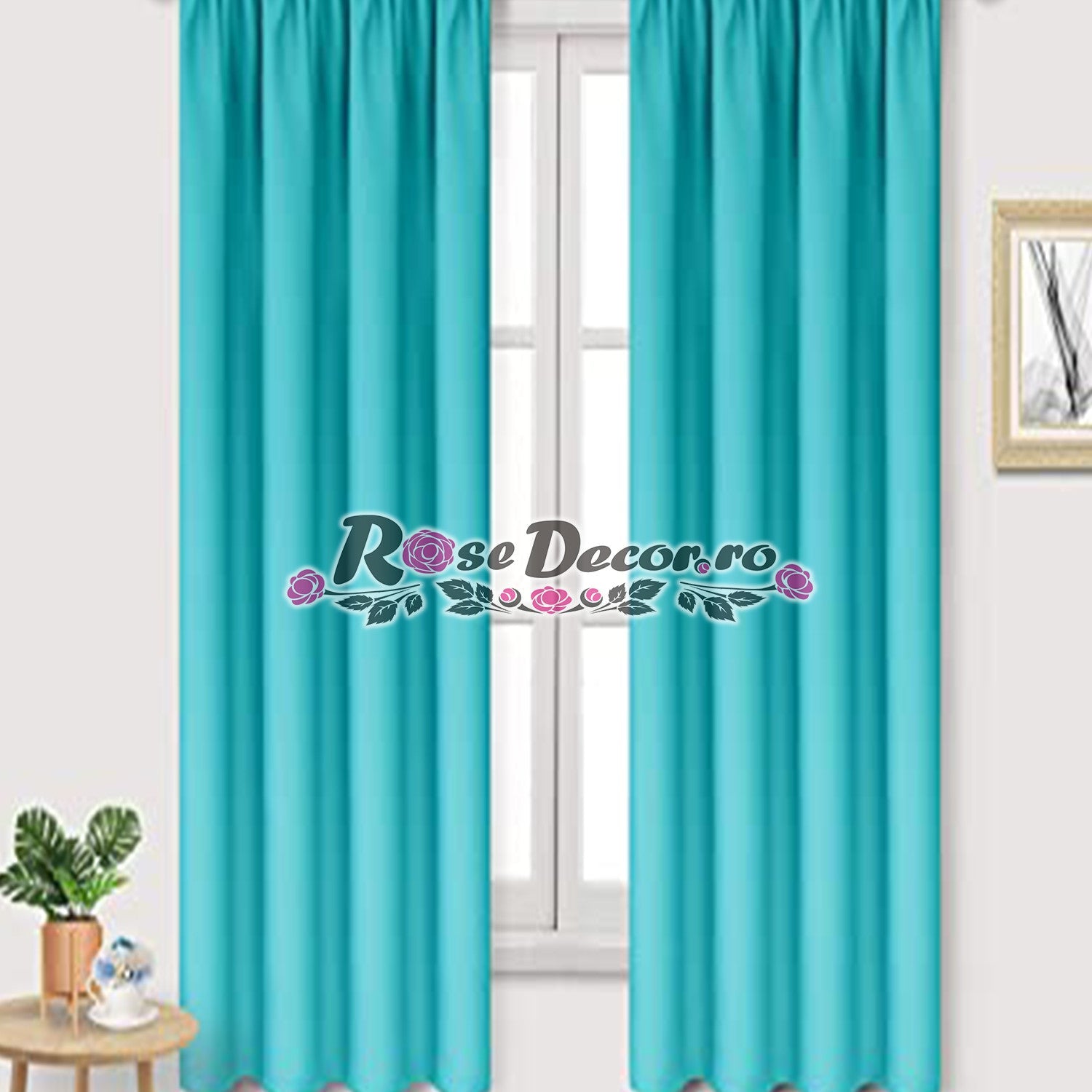 Draperie Blackout Uni Mat Turcoaz
