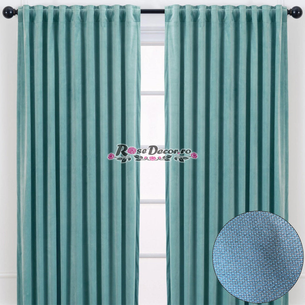 Draperie Blackout Rustic SiRi Bleo-Turcoaz