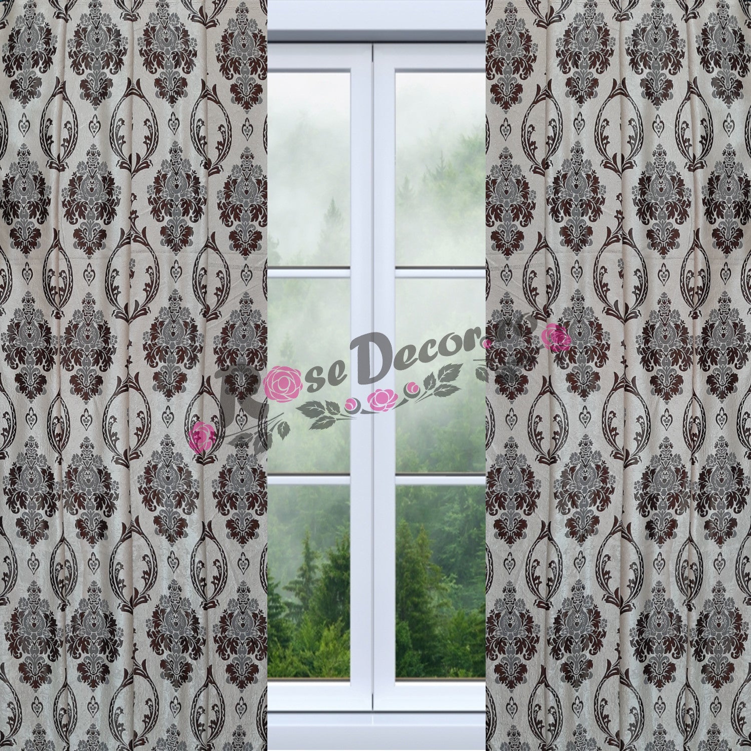 Draperie Blackout Barok, Crem-Maro