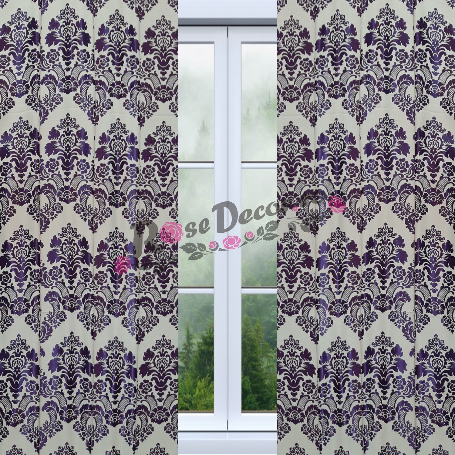 Draperie Blackout London Barok, Bej & Mov