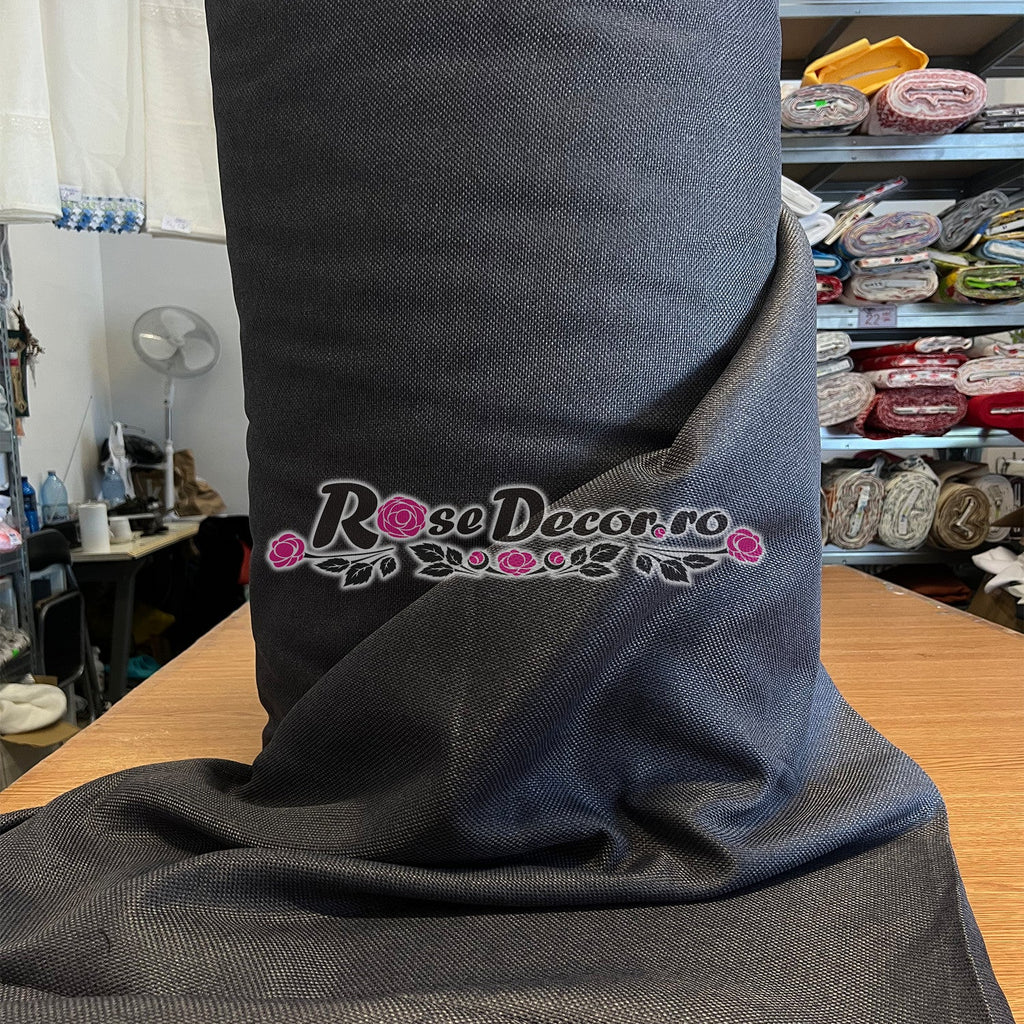 Draperie Blackout Rustic SiRi Gri-Inchis