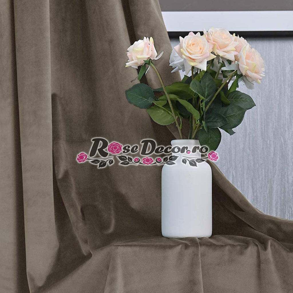 Draperie Catifea Uni Bej-Inchis