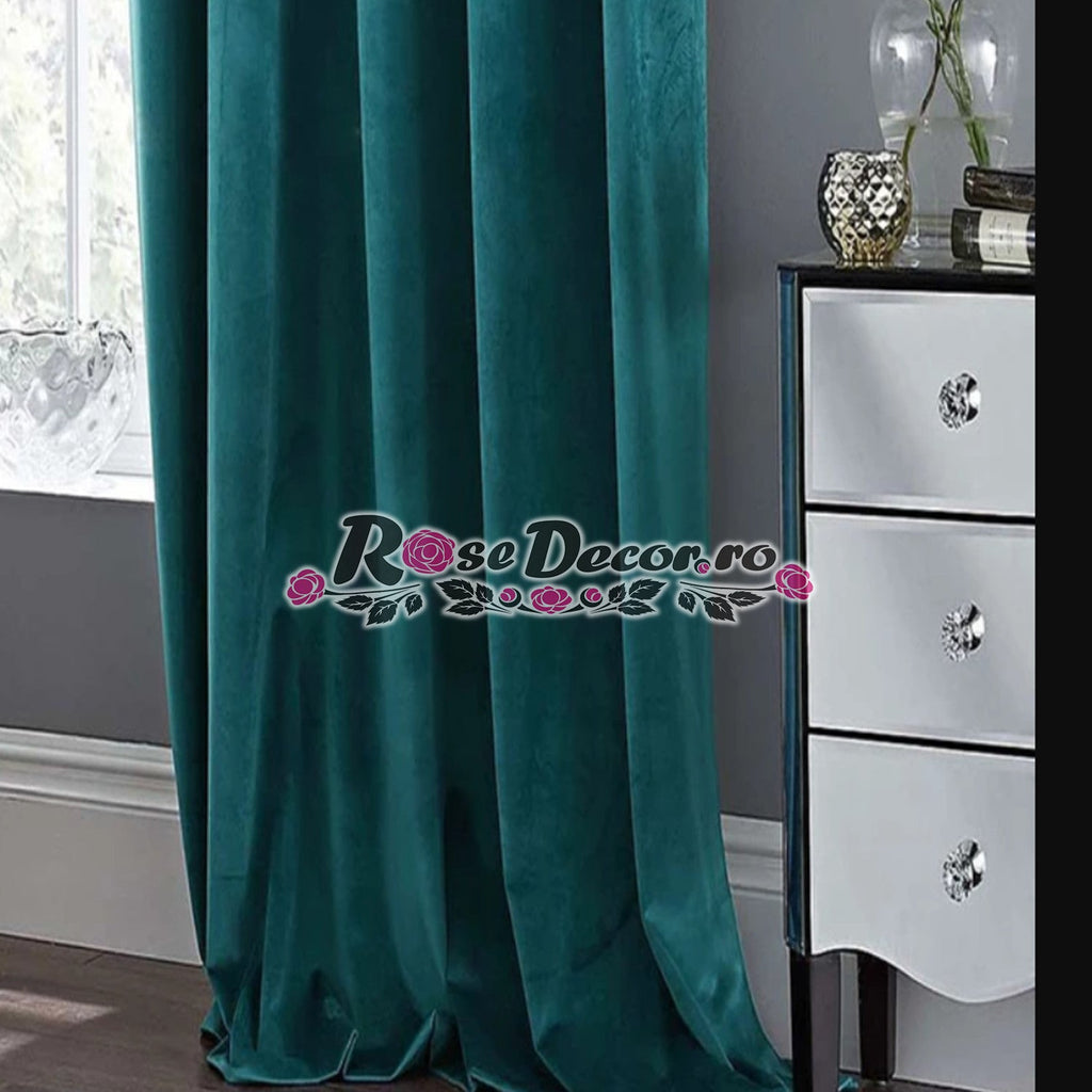 Draperie Catifea Uni Dubai Turcoaz