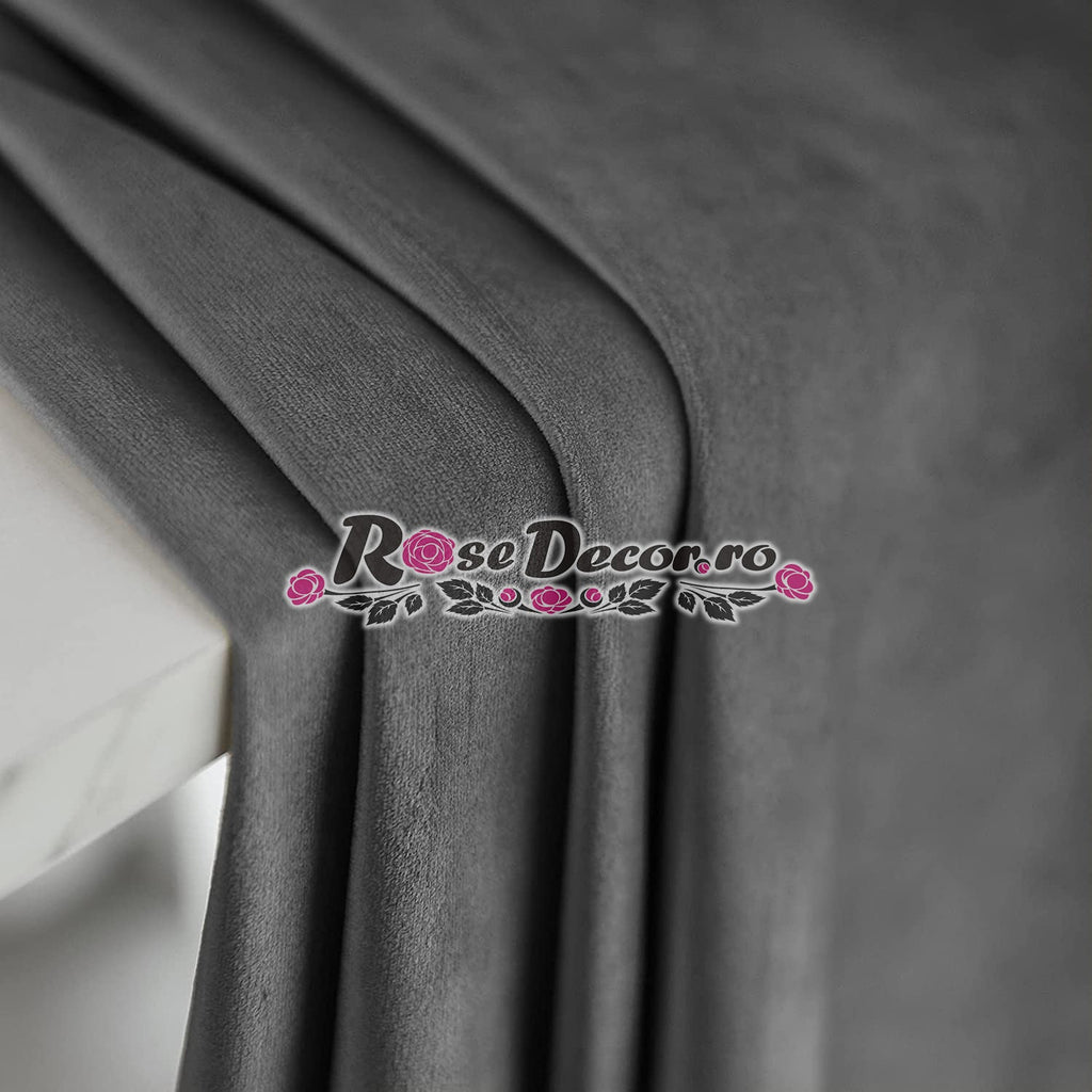 Draperie Catifea Uni Gri-Inchis