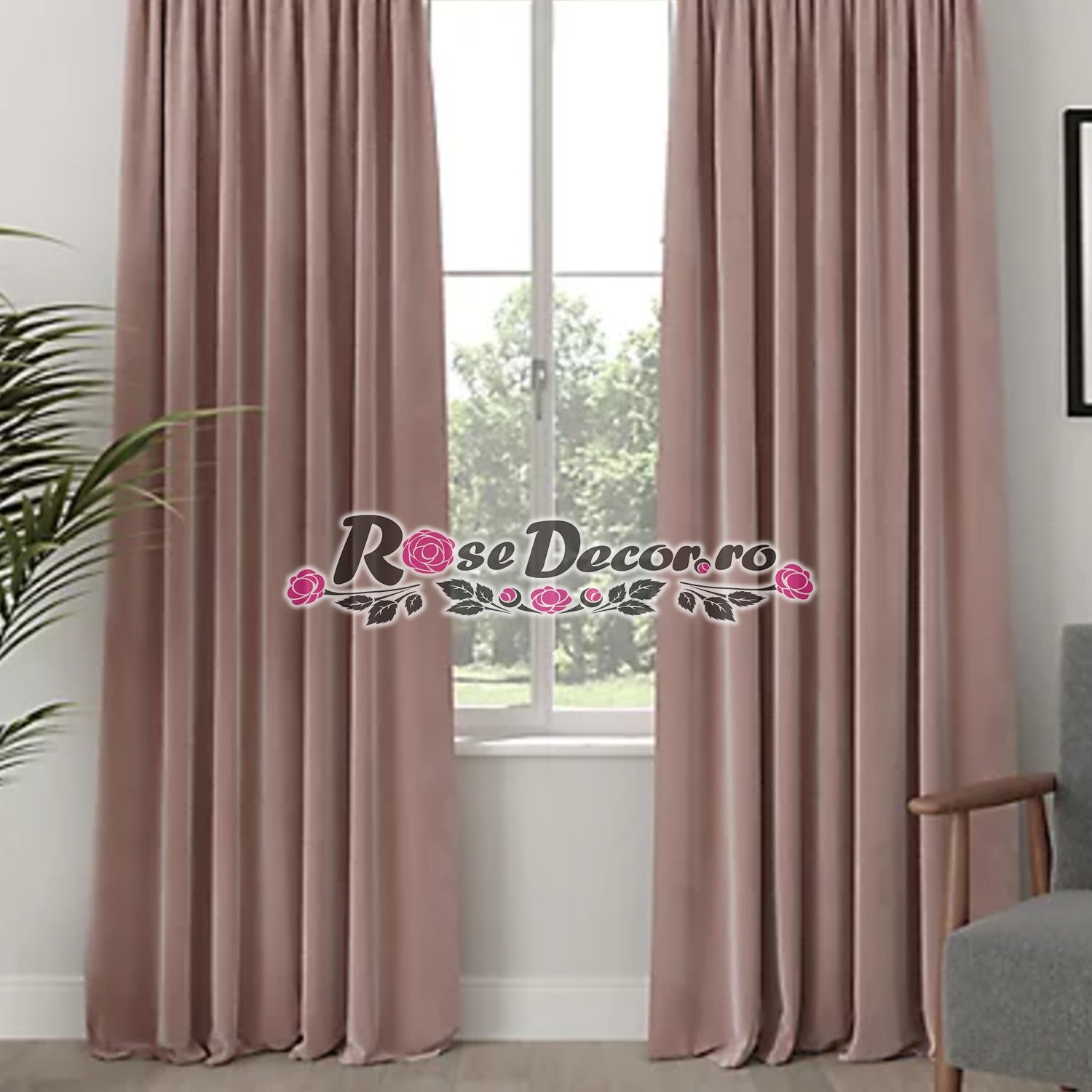 Draperie Catifea Uni Roz-prafuit
