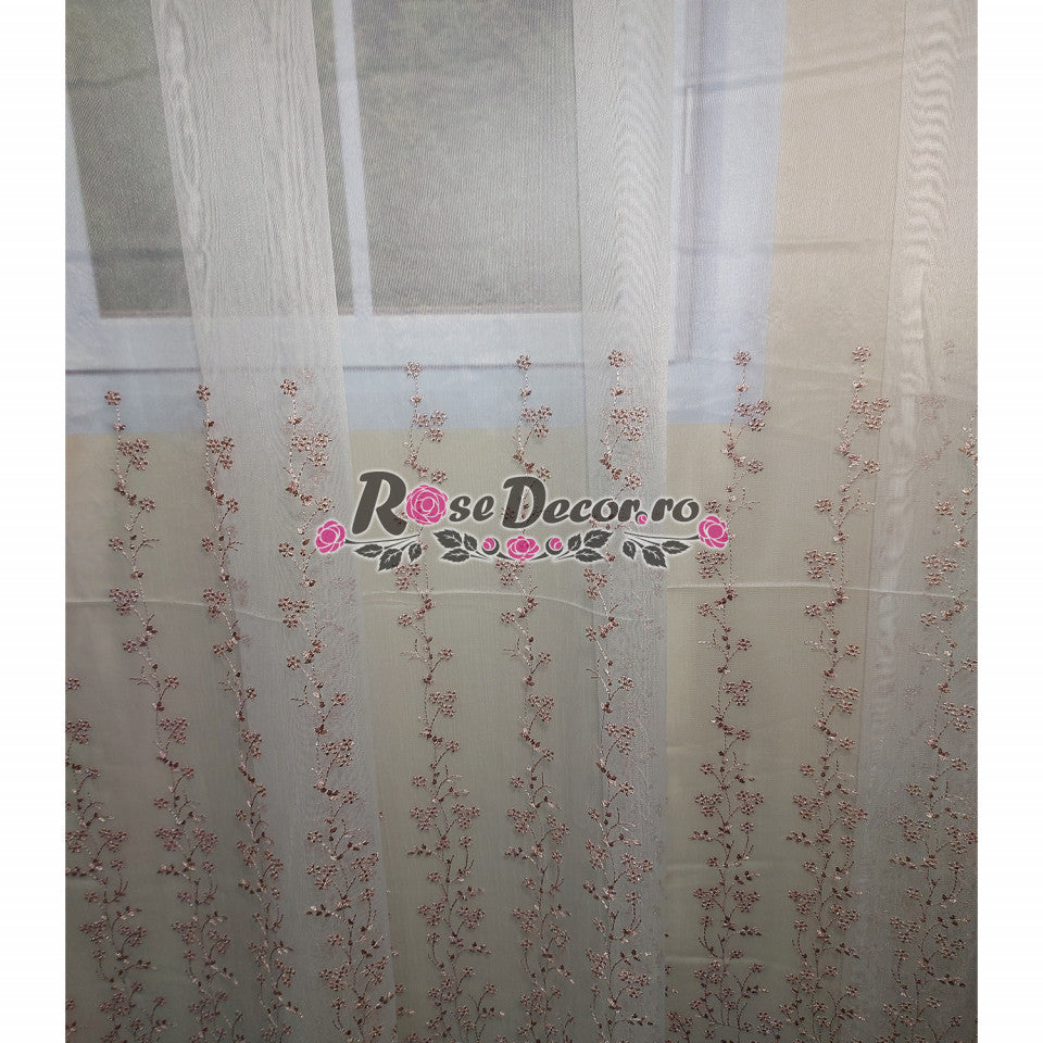 Perdea Broderie TUL DELUXE 03 (ROZ)