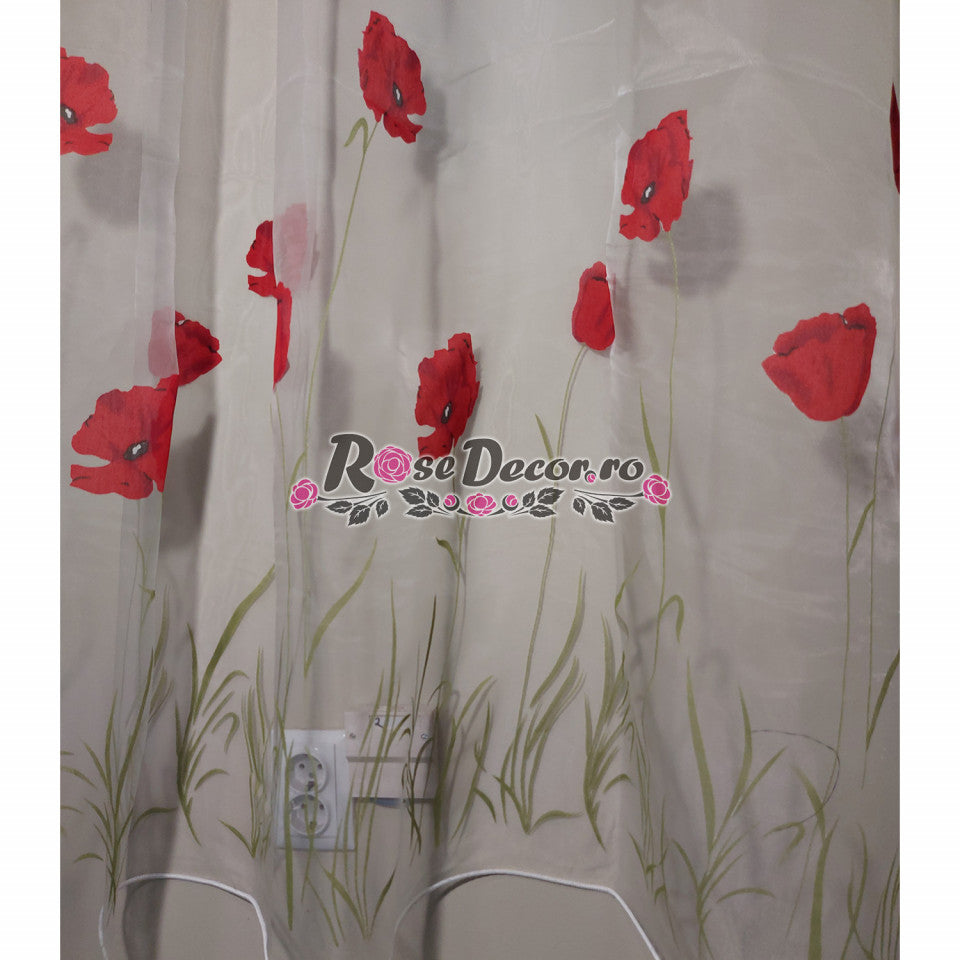 Perdea Voal Organza Flori 03